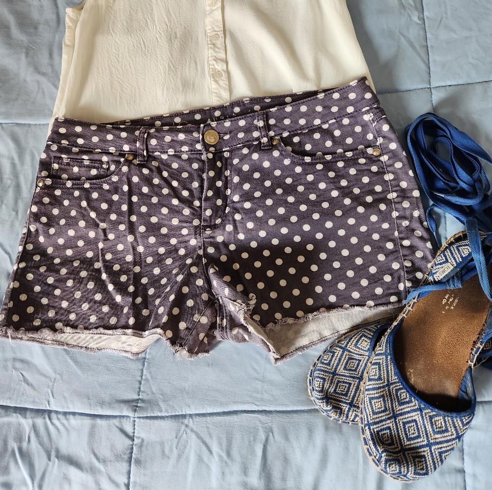 Polka Dot Jean shorts from Lauren Conrad brand